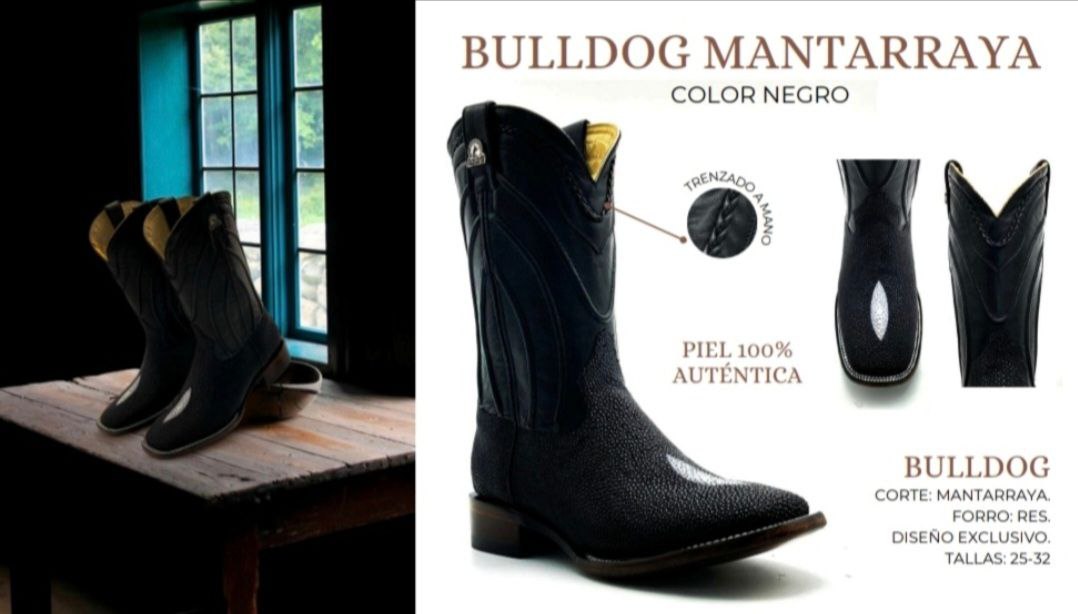 bota de piel de mantarraya macho