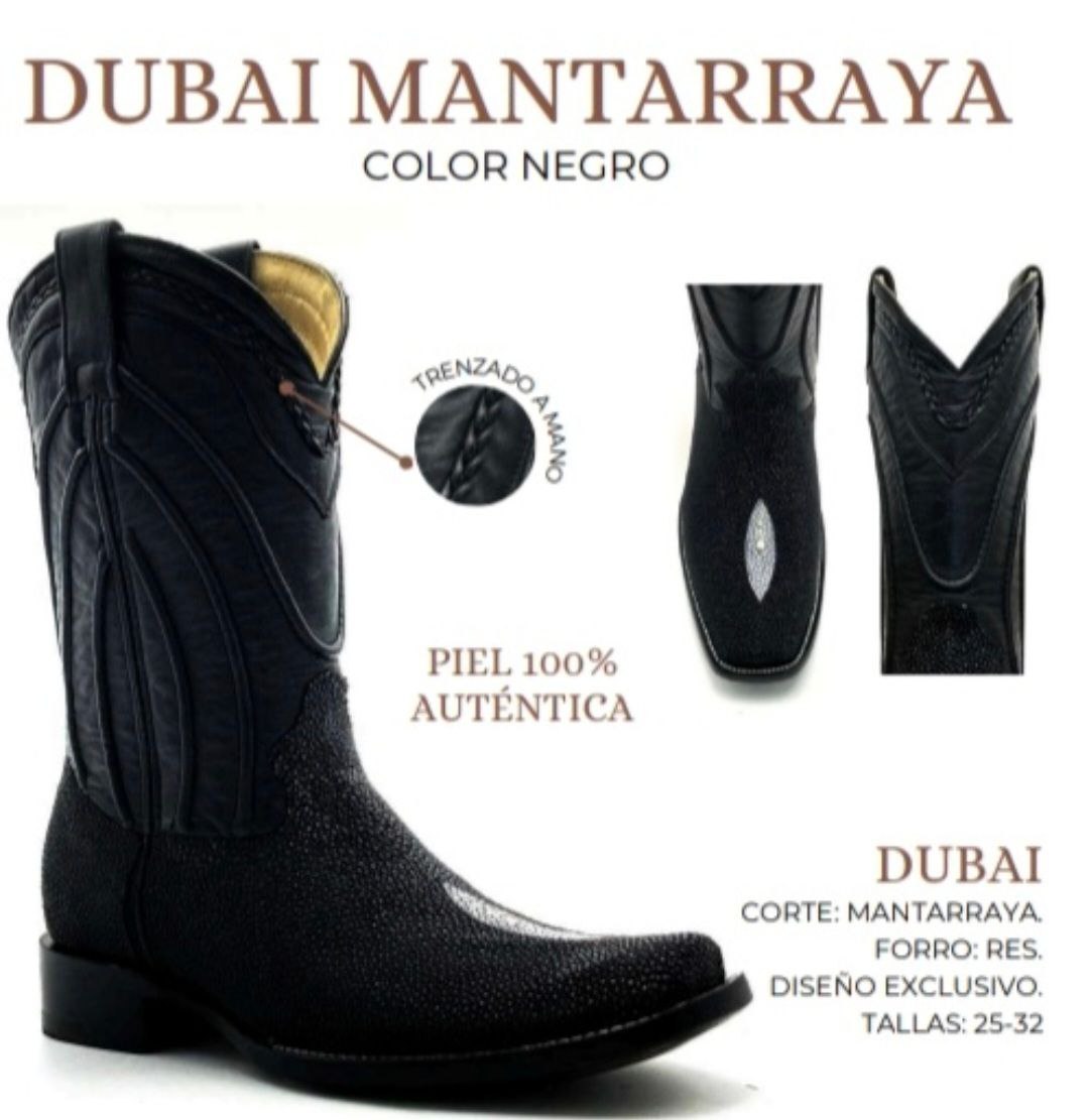 bota de piel de mantarraya macho