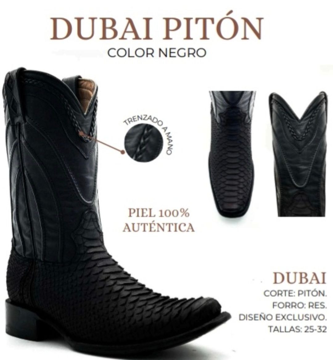 bota de piel de Pitón dubai mate