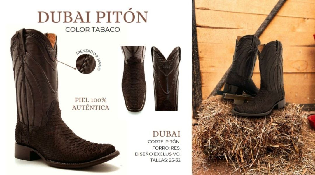 bota de piel de Pitón dubai mate