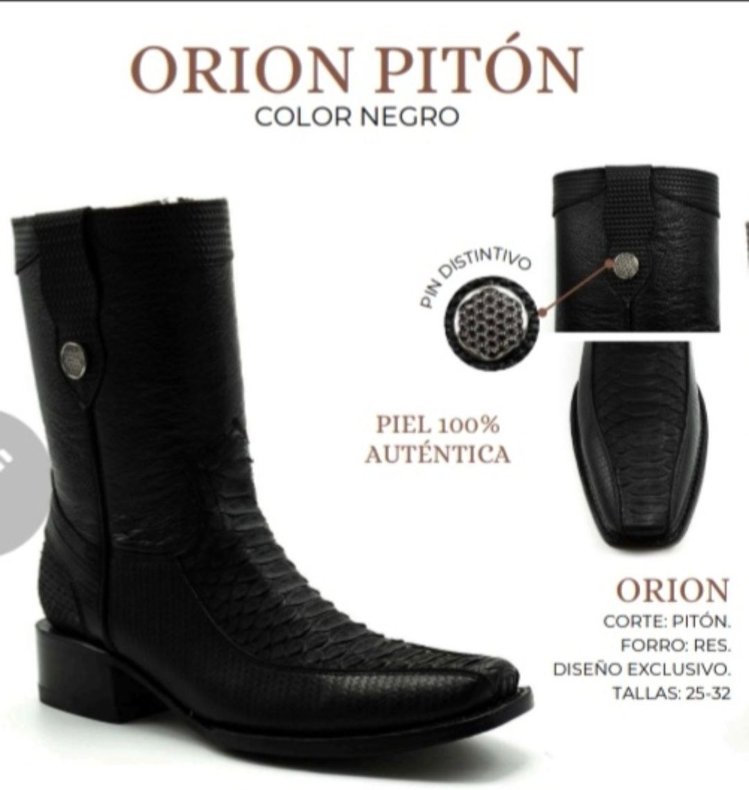 bota de piel de pitón Orion